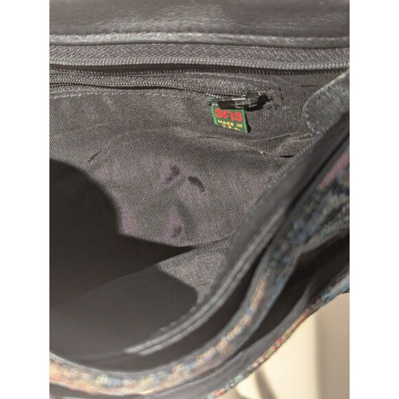 SAS Tapestry European Cafe St Louis Shoulder Crossbody Bag Purse Black Trim - Picture 3 of 3